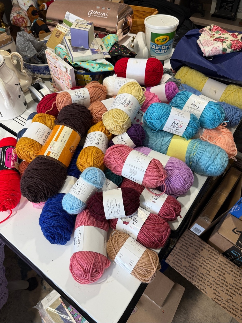 Large Lot of Assorted Yarn Bundle in Multiple Colors